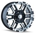 ION Type 179 17x8   5x114.3 BP   10mm Offset   83.82mm Hub Black Machined Wheel For Sale