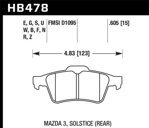 Hawk 13-14 Ford Focus ST   Mazda  Volvo DTC-70 Race Rear Brake Pads For Sale