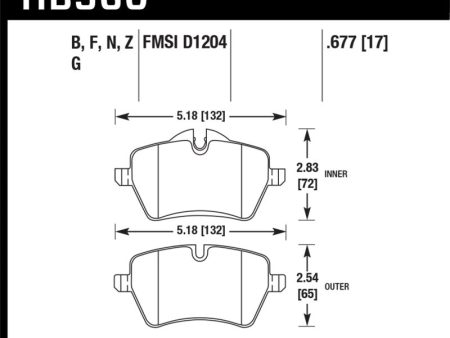 Hawk 05-06 JCW R53 Cooper S & 07+ R56 Cooper S HPS Street Front Brake Pads Discount