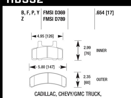 Hawk 1999-2000 Cadillac Escalade HPS 5.0 Front Brake Pads Supply