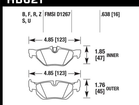 Hawk 2011-2011 BMW 125i HPS 5.0 Rear Brake Pads Discount