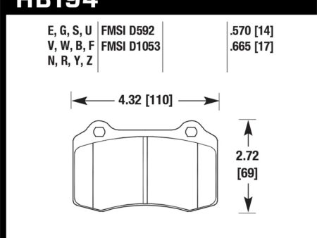 Hawk 2005-2005 Volvo S40 I HPS 5.0 Rear Brake Pads Sale