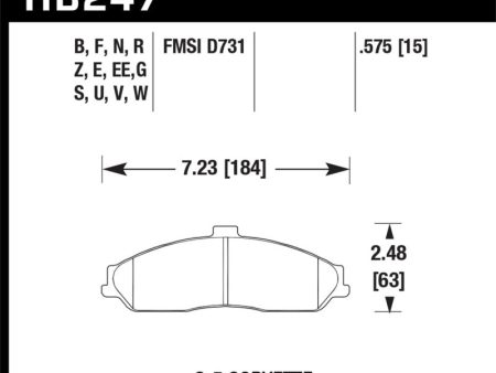 Hawk 2008-2009 Cadillac XLR Platinum HPS 5.0 Front Brake Pads on Sale