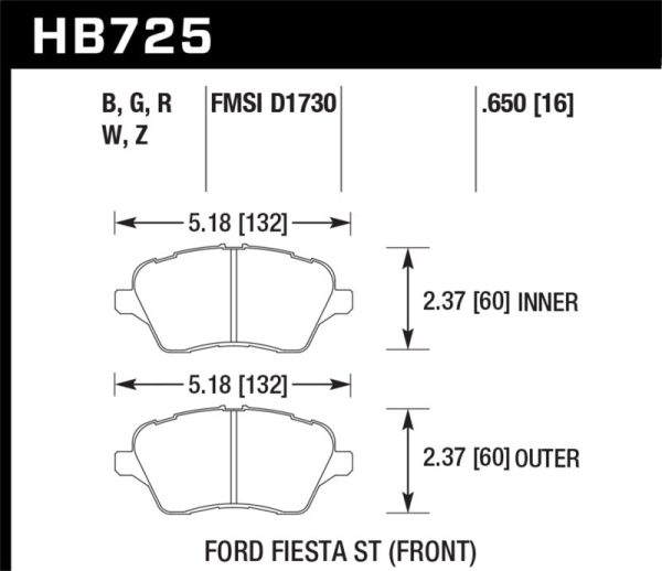 Hawk 14-16 Ford Fiesta ST HP+ Street Front Brake Pads Discount