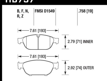 Hawk Audi 2013 A5 Quattro   12-16 A6 Quattro A7 Quattro A8 Quattro HPS Front Brake Pads For Discount