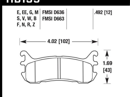 Hawk 94-05 Miata   01-05 Normal Suspension HPS Street Rear Brake Pads (D636) Online Hot Sale