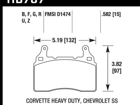 Hawk 15 Chevy Corvette   16-17 Chevy Camaro   16-17 Cadillac CTS HP+ Front Brake Pads Hot on Sale