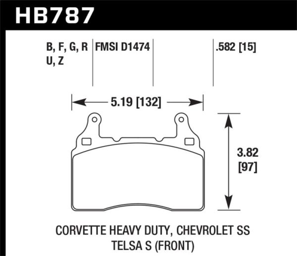 Hawk 15 Chevy Corvette   16-17 Chevy Camaro   16-17 Cadillac CTS HP+ Front Brake Pads Hot on Sale