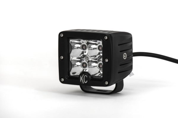 KC HiLiTES C-Series 3in. C3 LED Light 12w Amber Spot Beam (Pair Pack System) - Black Supply