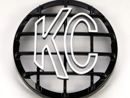 KC HiLiTES 6in. Round ABS Stone Guard for SlimLite Daylighter Lights (Single) - Black White KC Logo Online now