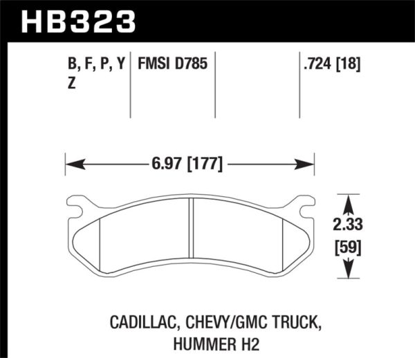 Hawk Chevy   GMC Truck   Hummer HPS Street Rear Brake Pads Fashion