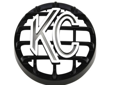 KC HiLiTES 4in. Round ABS Stone Guard for Rally 400 (Single) - Black w White KC Logo on Sale