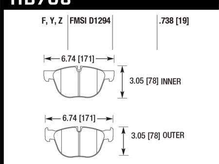 Hawk 07-08 BMW X5 3.0si 4.8i   09-13 X5 Xdrive   08-13 X6 Xdrive Perf Ceramic Frt Street Brake Pads Online Sale