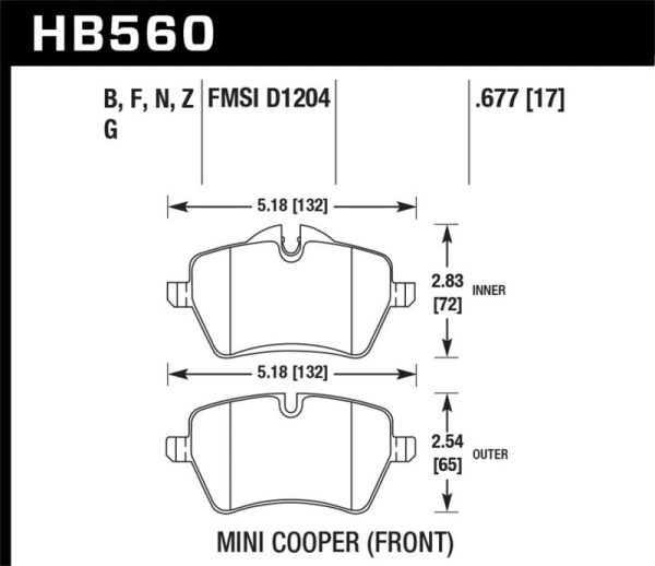 Hawk 06-15 Mini Cooper DTC-60 Race Front Brake Pads on Sale