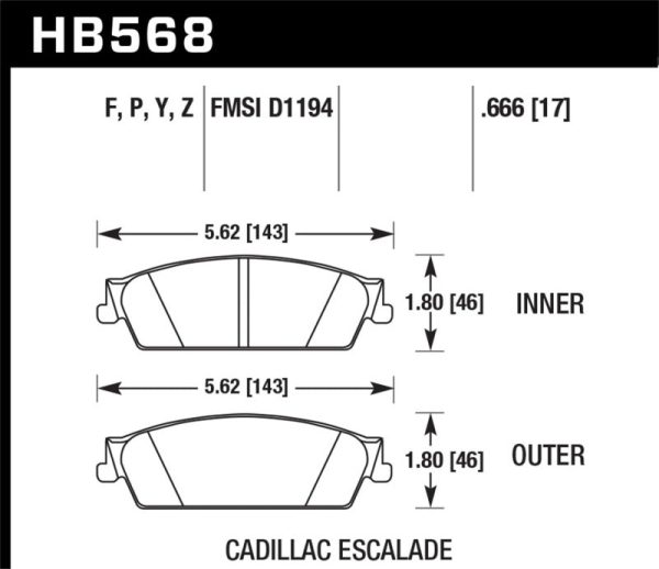 Hawk 07-08 Escalade 6.2   07-08 Avalanche Super Duty Rear Brake Pads For Sale