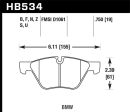 Hawk 09-11 BMW Z4   04-05 525I   08-11 128I   06 325I 325XI   07 328I 328XI HPS Street Front Brake P For Sale