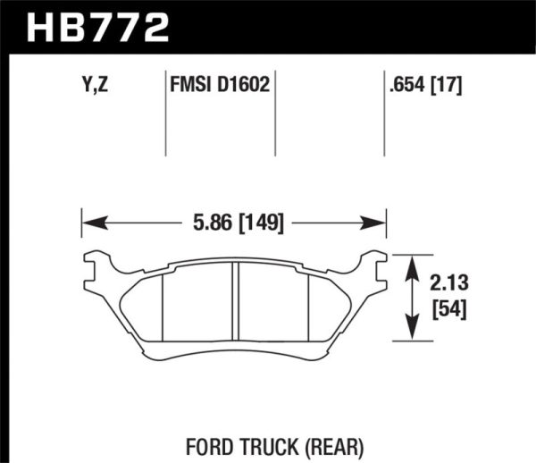 Hawk 12-16 Ford F-150 Performance Ceramic Street Rear Brake Pads Online Sale