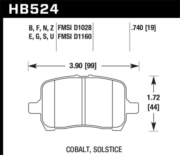 Hawk 05-07 Cobalt SS   06-11 HHR   04+ Malibu   07-10 Poniac G5 GT DTC-70 Race Front Brake Pads Online Sale