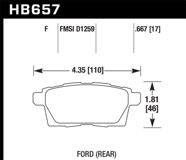 Hawk 07-10 Ford Edge   Lincoln MKX   Mazda CX-7 CX-9 HPS Street Rear Brake Pads Cheap