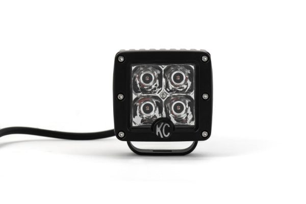 KC HiLiTES C-Series 3in. C3 LED Light 12w Amber Spot Beam (Pair Pack System) - Black Supply