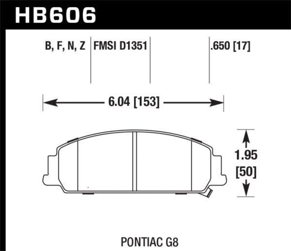 Hawk 08-09 Pontiac G8 3.6 Base 6.0 HP+ Street Front Brake Pads Online Sale