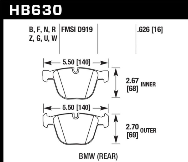 Hawk 02-11 BMW (Various) HPS Street Rear Brake Pads on Sale