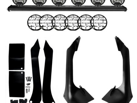 KC HiLiTES 18-21 Jeep JL JT 50in. Overhead Xross Bar Kit w (6) SlimLite LED Lights 300W - Black Online now