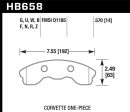 Hawk 06-13 Chevrolet Corvette Z06 DTC-30 Race Front Brake Pads (One Piece) Online now