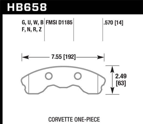 Hawk 06-13 Chevrolet Corvette Z06 DTC-30 Race Front Brake Pads (One Piece) Online now