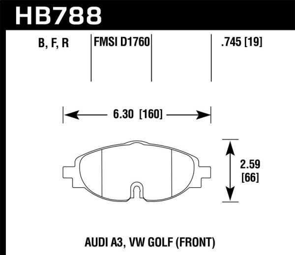 Hawk 15-17 VW Golf   Audi A3 A3 Quattro Front High Performance Brake Pads Online Sale