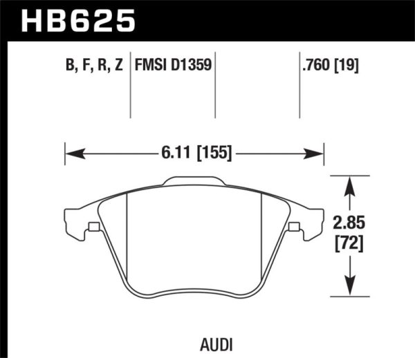 Hawk 2001-2010 Audi S3 European HPS 5.0 Front Brake Pads Online now