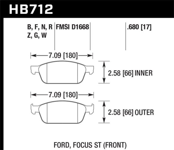 Hawk 13 Ford Focus DTC-30 Front Race Brake Pads Supply