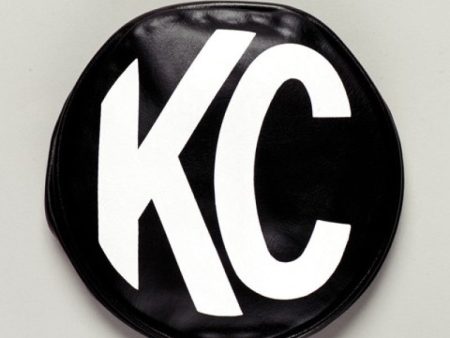 KC HiLiTES 8in. Round Soft Cover (Pair) - Black w White KC Logo Sale