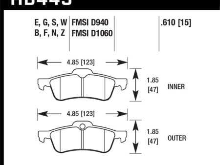 Hawk 02-06 Mini Cooper   Cooper S HP+ Street Rear Brake Pads Online now