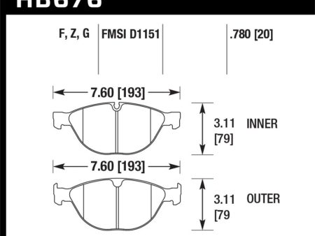 Hawk 06-10 BMW M5 M6 HPS Street Front Brake Pads For Discount