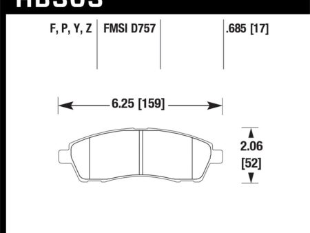 Hawk 99-05 Cadillac Excursion   99-04 Ford F-250 F-350 Super Duty Pickup Rear LTS Street Brake Pads Discount