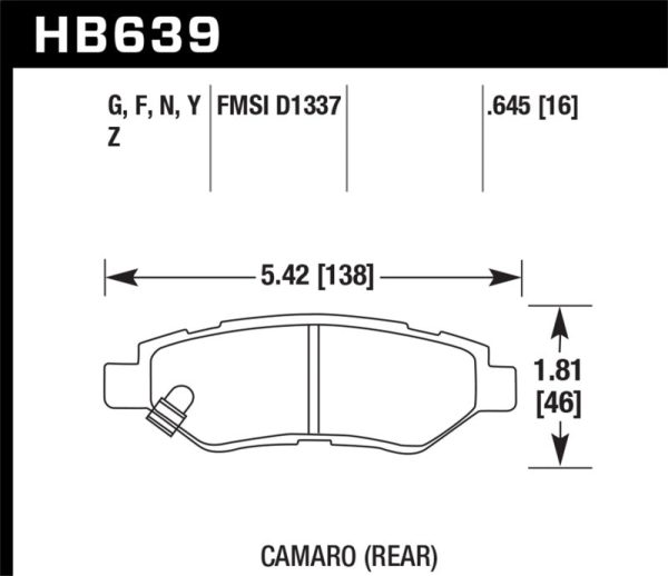 Hawk 10-15 Chevrolet Camaro 3.6L   08-14 Cadillac CTS LTS Street Rear Brake Pads For Sale