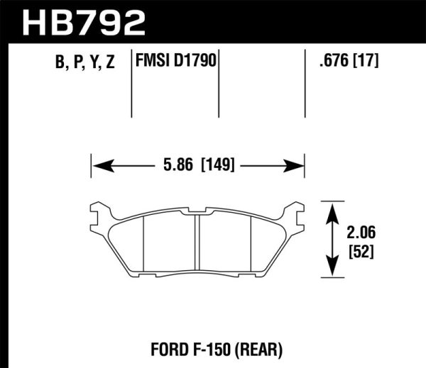 Hawk 15 Ford F-150 Performance Ceramic Street Rear Brake Pads Discount