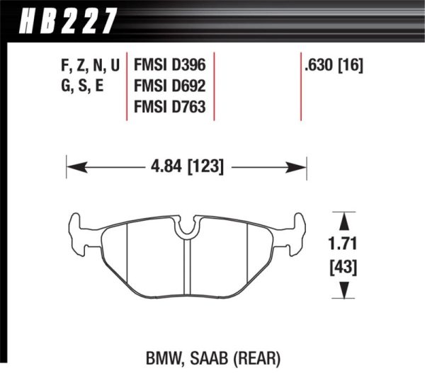 Hawk 95-99 BMW M3 E36 HPS Street Rear Brake Pads Discount