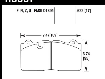 Hawk 09-11 Corvette Z06 ZR-1 (w Carbon Ceramic Brake Package and Iron rotors) HP+ Autocross Front Br on Sale