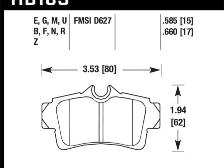 Hawk 01 Ford Mustang Bullitt   94, 96-99, 01, 03-04 Cobra   03-04 Mach 1 DTC-60 Race Rear Brake Pads For Sale