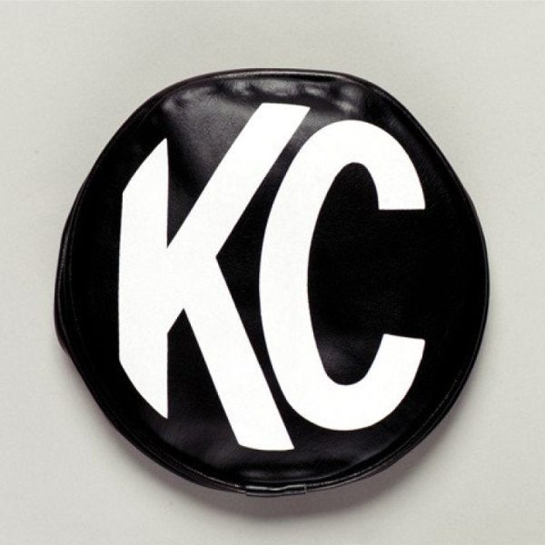 KC HiLiTES 5in. Round Soft Cover (Pair) - Black w White KC Logo Discount