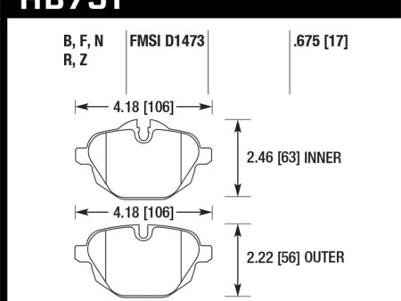 Hawk 2015 BMW 428i Gran Coupe   11-16 535i   11-16 X3 X4 HPS 5.0 Rear Brake Pads Discount