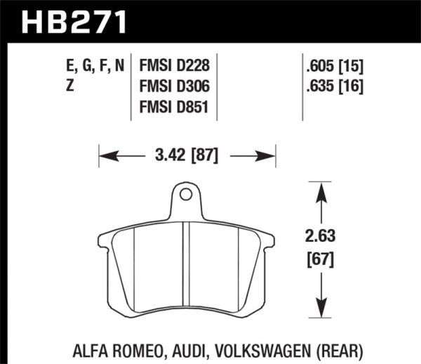 Hawk 98-02 Audi A4 Quattro Blue 9012 Race Rear Brake Pads Hot on Sale