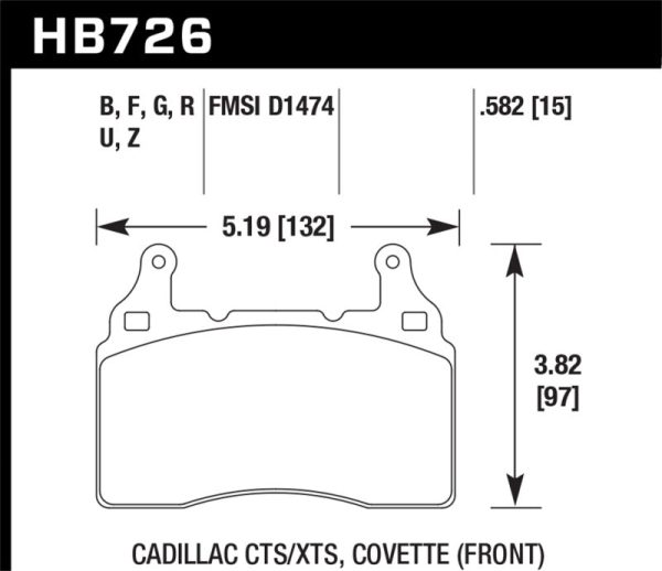 Hawk 2014 Chevrolet Corvette HPS 5.0 Front Brake Pads Cheap