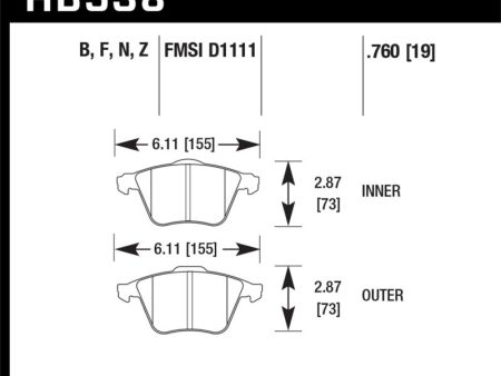 Hawk 2009-2009 Audi A4 Cabriolet HPS 5.0 Front Brake Pads Online now