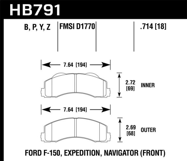 Hawk 14-16 Ford F-150 HPS 5.0 Front Brake Pads on Sale