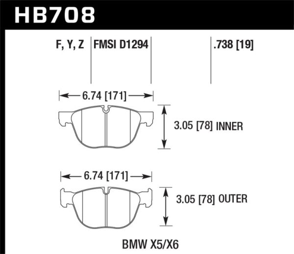 Hawk 07-16 BMW X5   08-16 BMW X6 LTS Street Front Brake Pads For Cheap