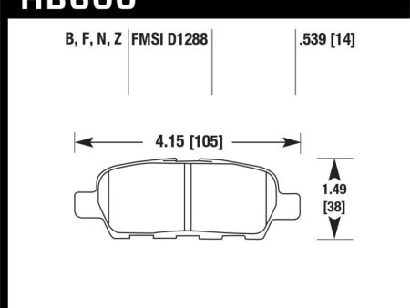 Hawk 2008-2009 Infiniti EX35 Journey HPS 5.0 Rear Brake Pads Supply