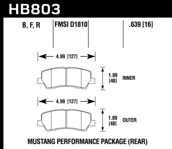 Hawk 16-17 Ford Mustang Brembo Package HPS 5.0 Rear Brake Pads For Cheap